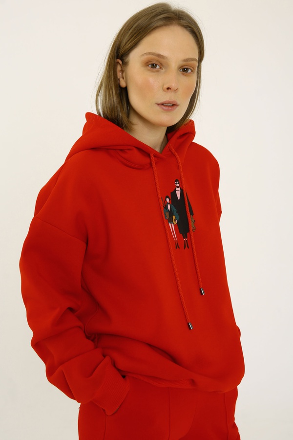 Костюм из футера, Leon & Matilda, красный