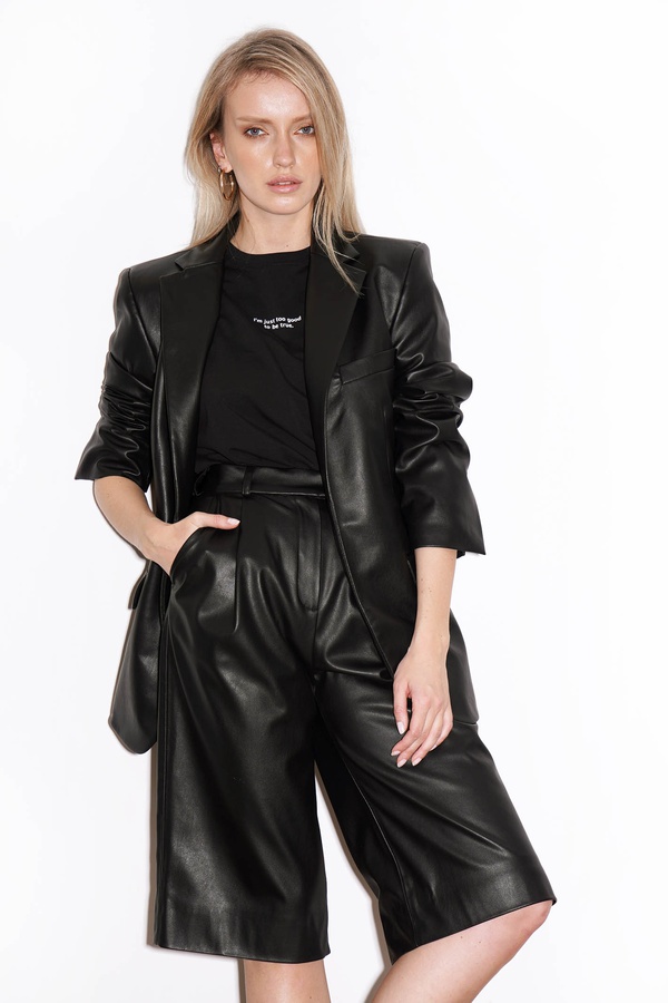 Костюм Hutton из эко-кожи, черный